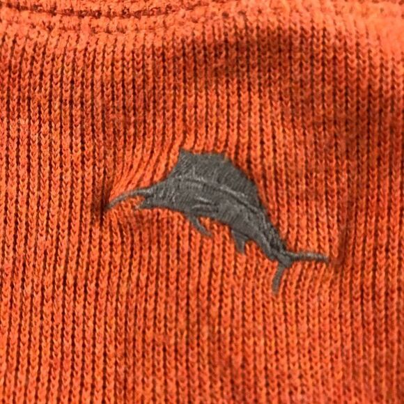 Tommy Bahama Men's Quarter-Zip Pullover Orange Sweater - Picture 9 of 11